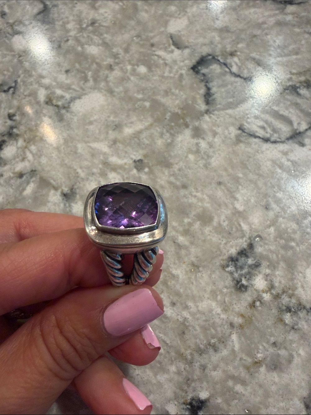 Authentic David Yurman 14 mm Albion Amethyst Ring